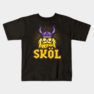 Skol Vikings Nordic Scandinavian Helmet Kids T-Shirt